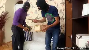 Probably one of the best porn scenes you'll see. Thieves take the lovely Rina from all angles when they rob her.