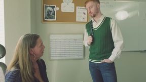 The Professor - Sexy mature MILF, Autumn J Cooper, a sophisticated college professor, notices her student Silas Stone acing every math problem without her tutelage. When she confronts him after class demanding answers, he confesses his crush on her.