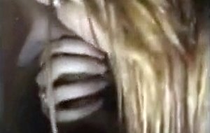 Beauty tranny swallows 23cm big dick
