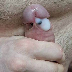 Superglue cock urethra closed closeup