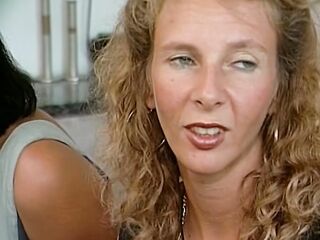 Gorgeous German hottie shares jock with sexy blond mother I'd like to fuck