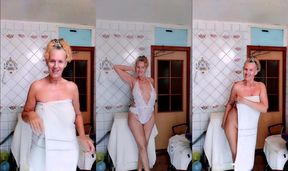 Hot Housewife Lukerya in White Lace Lingerie
