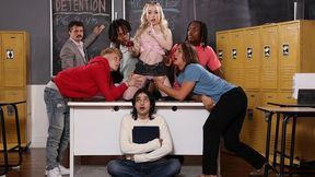 Accidental Gangbang featuring Haley Spades's classroom movie