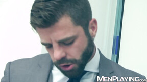 Suited stud Hector de Silva wrecks Emir Boscattos butt hard