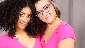 Angeline Red And Arianna Aimes In Interracial Lesbian Party