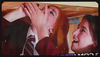 British Teens Blowjob Threesome Under Table | 18+