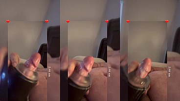 Toy play with cum shot! Male moaning