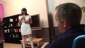 brunette naughty nurse with big boobs jodi james gets an ass fucking