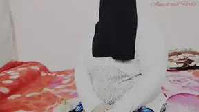 Step-sis strips down for hot masked rough sex with her aroused neighbor