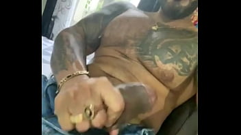 Gay pornstar flexing muscle and strocking nipples while you masturbate me