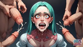 Green Hair Cracked Neck Mind Break: Robot Men Liquid Explosion