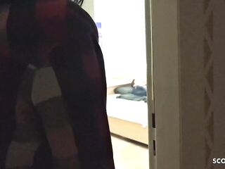 German step-sister Marie caught step-bro masturbating