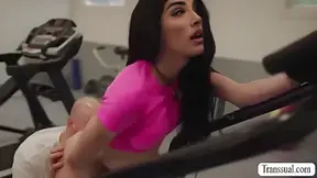 Poor Shemale Gets Barebacked In The Gym