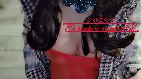 Sexy chinese tv xingzifei wearing red siamese stockings crazy exposed