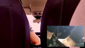 riding in shiny black ballet flats and tight black leggings - double shot - amazing italian pedal pumping