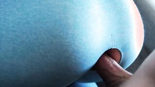 Tight vagina plowed deep and creampied inside ripped yoga leggings