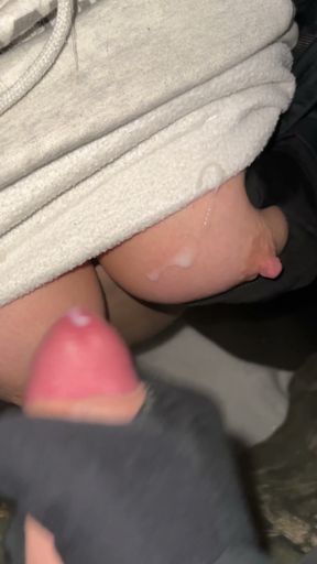 Sucking Cock and Getting Tits Frosted in 0 Degrees   Clip 1