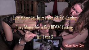 lucy moore 26j. beim bdsm bi-sklavinnen-casting - teil 1 von 3