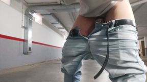 In the Parking Lot with Anal Plug