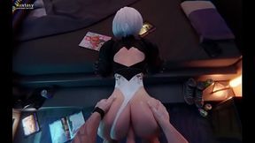 Sexy POV of 2B getting doggystyle fucked in a hot 3D video game