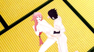 Sasuke fucks Yae the fox priestess raw