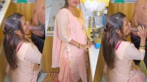 Mother-in-law gives offer for Fuck hard to Son-in-law in kitchen with Dirty hindi talk and he Cum in her sexy pussy