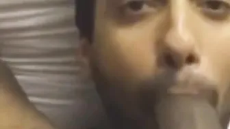 Indian Amateur Sucks Big Black Cock in Interracial Blowjob