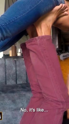 Captivating moment from "Naughty Colombian Babe Skips College To Fuck Hung American Tourist"