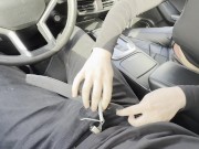 Kisselka Gives a Juicy Blowjob in the Car and Plays with Tits