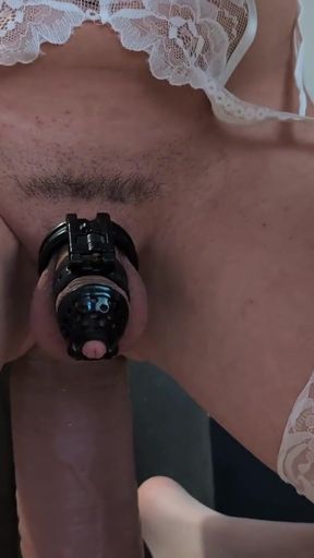 Must-share moment from "Sissy Crossdresser takes huge Big Daddy Dildo and Stretches Ass"