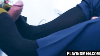 PlayingMen.com - Doctor Sir Peter's long cock welcomed by suited Drew Dixon