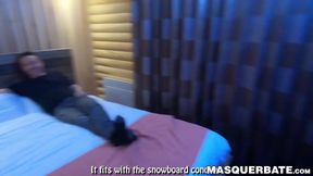 Bearded Zack Lemecs solo jerking concludes to a messy cumshot