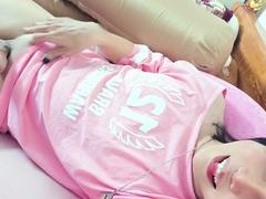 Asian teen strips and fucks her toys
