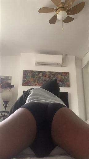 Watch Me Practice Pillow Humping & Twerking From Behind with Cock and Balls Showing Through Underwear