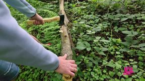 Romantyczny sex przy ognisku z gorącą żoną nad jeziorem. Polska milf