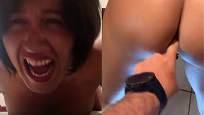 Slutty bitch Maelle loves rough anal and hard rear entry fucking