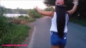 Heather Deep flashing on highway then gives public deepthroa