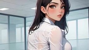 Waifu Secretary POV - Latina &amp; Colored Hair Office Close-Up Teasing (1m Teaser)