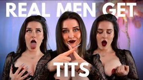 Real Men Get Tits | Cuckold Tease and Denial Tit Worship Humiliation | Sophia Truee