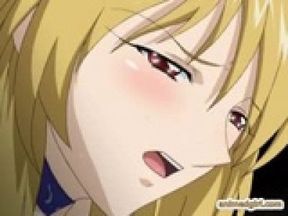 Shemale anime fucked a busty hentai in front of monsters