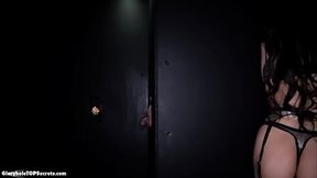 Expert brunette gloryhole girl gives the best blowjob ever