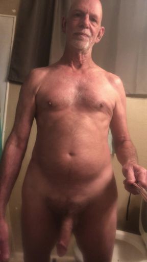 Hairy cock playing 2