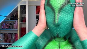 Dressing up in Silicone Snake Suit