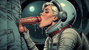 Horny Astronaut Blowjob Comic Art