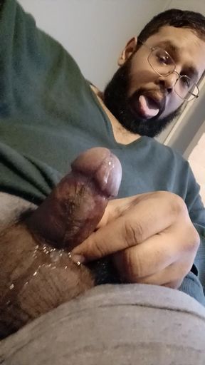Leaking precum down my cock and making gooning faces enjoying every stroke