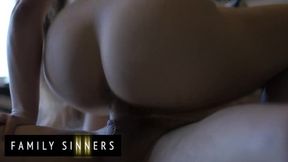 Stepdad's Rough Loving As Brunette Babe Sinks Her Pussy&#x270C; Deep In Forbidden Passion