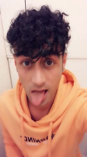Twink Tries to Pee on a Toilet Like Woman. Sitting Piss with Uncut Cock