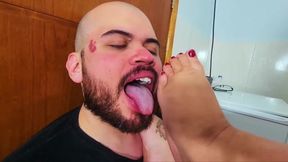 BBW Has His Feet Sucked by the Slave by Turbinada