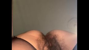Doggystyle Hairy Pussy and Ripped Black Pantyhose