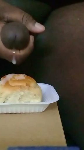I maked the Cinnabon more Tasty with my cum   Clip 3